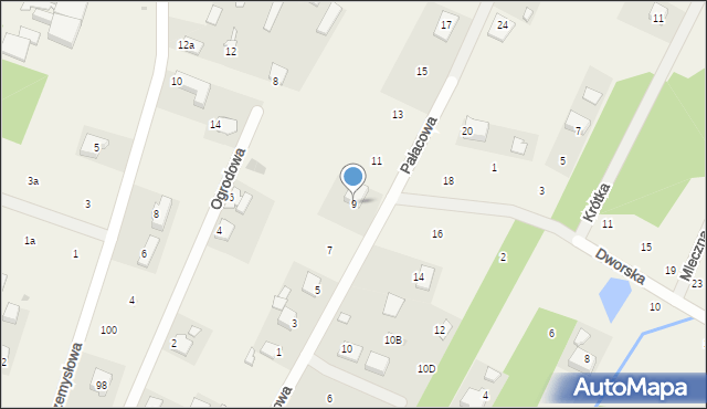 Mleczków, Pałacowa, 9, mapa Mleczków