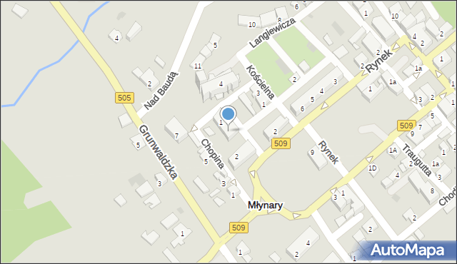 Młynary, Paderewskiego Ignacego Jana, 2, mapa Młynary