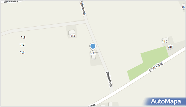 Mników, Palmowa, 19, mapa Mników