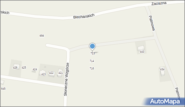 Mników, Palmowa, 33, mapa Mników