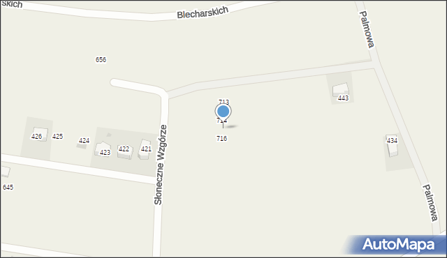 Mników, Palmowa, 37, mapa Mników