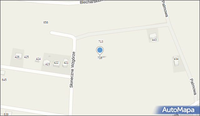 Mników, Palmowa, 39, mapa Mników