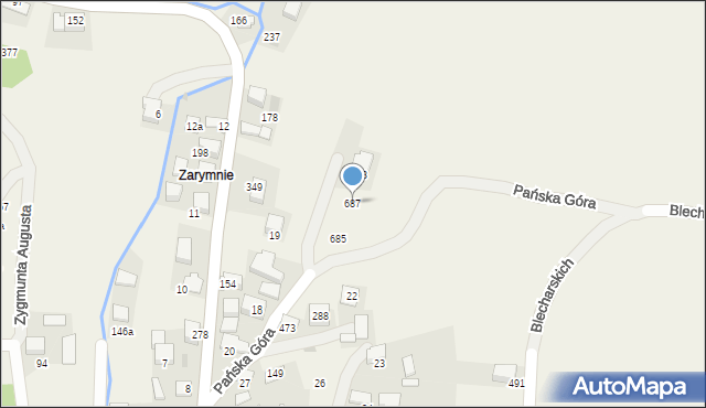 Mników, Pańska Góra, 11, mapa Mników