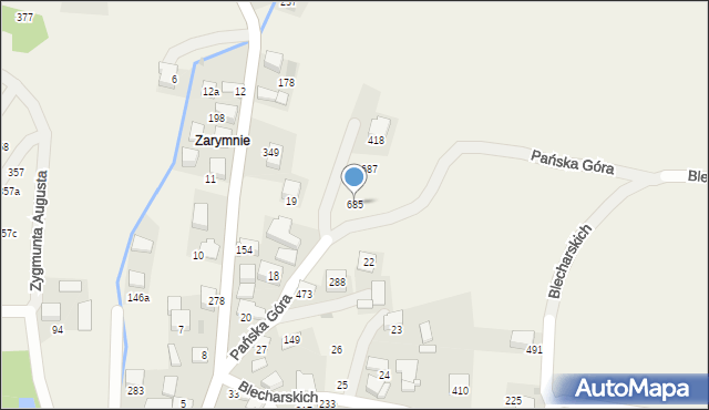 Mników, Pańska Góra, 15, mapa Mników