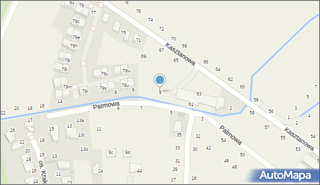 Modlniczka, Palmowa, 4, mapa Modlniczka