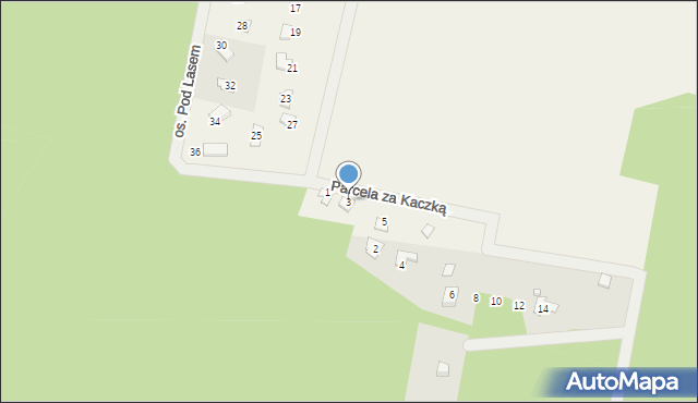 Mokre, Parcela za Kaczką, 3, mapa Mokre
