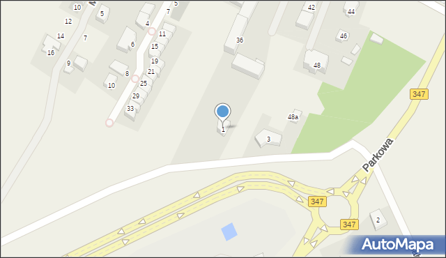 Mokronos Dolny, Parkowa, 1, mapa Mokronos Dolny