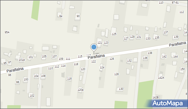 Mokrzyska, Parafialna, 119, mapa Mokrzyska