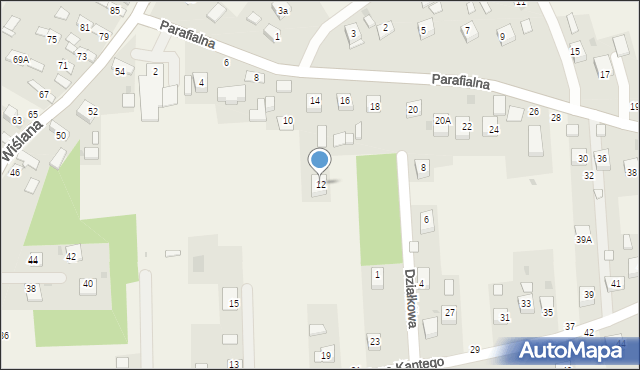 Mokrzyska, Parafialna, 12, mapa Mokrzyska