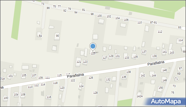 Mokrzyska, Parafialna, 125, mapa Mokrzyska