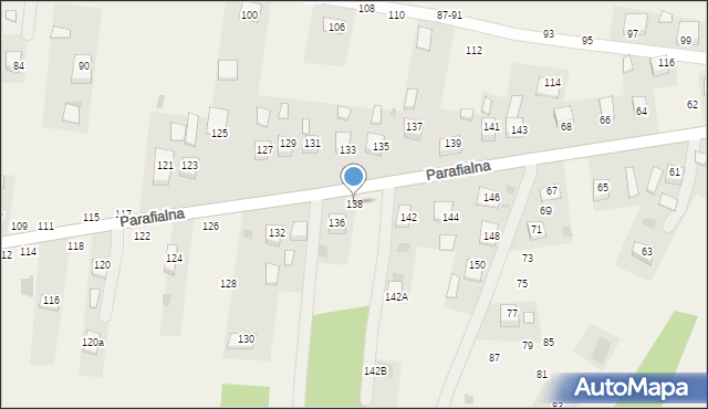 Mokrzyska, Parafialna, 138, mapa Mokrzyska