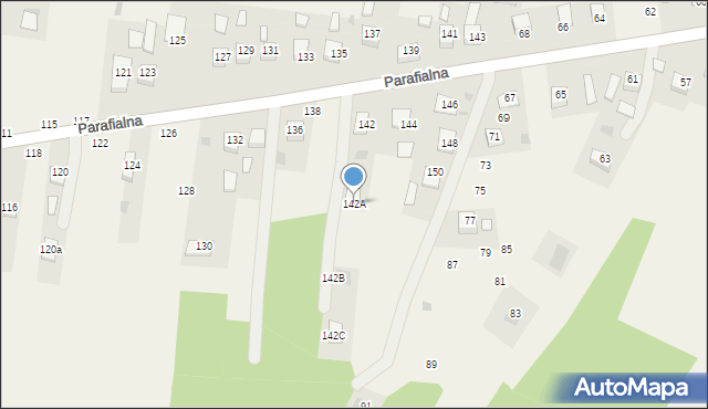 Mokrzyska, Parafialna, 142A, mapa Mokrzyska