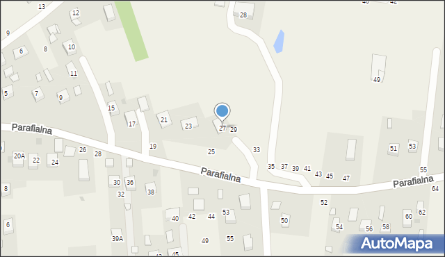 Mokrzyska, Parafialna, 27, mapa Mokrzyska