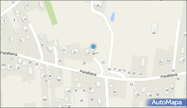 Mokrzyska, Parafialna, 29, mapa Mokrzyska