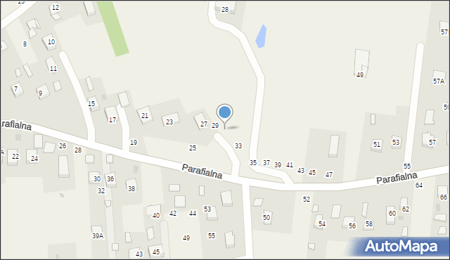 Mokrzyska, Parafialna, 31, mapa Mokrzyska