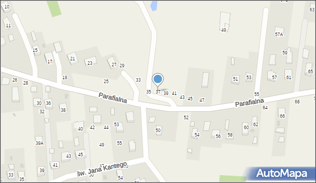 Mokrzyska, Parafialna, 37, mapa Mokrzyska