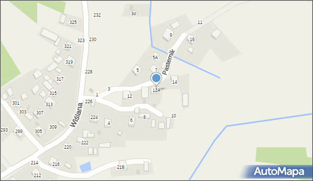 Mokrzyska, Pasternik, 12A, mapa Mokrzyska