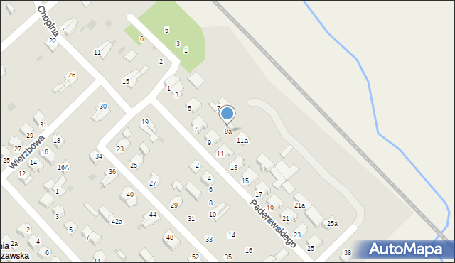 Morąg, Paderewskiego Ignacego Jana, 9a, mapa Morąg