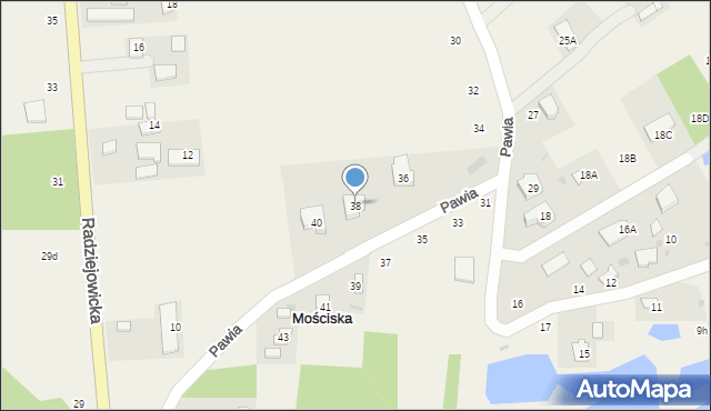 Mościska, Pawia, 38, mapa Mościska