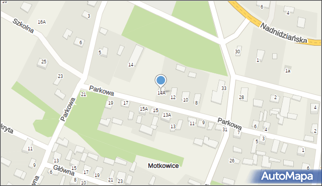 Motkowice, Parkowa, 14A, mapa Motkowice