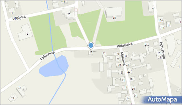Mroczeń, Pałacowa, 13, mapa Mroczeń
