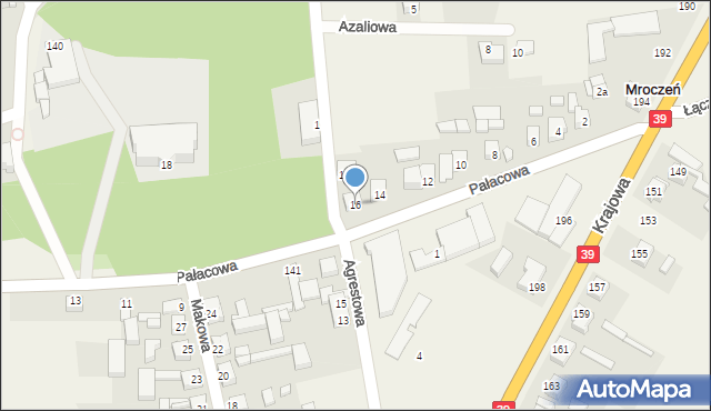 Mroczeń, Pałacowa, 16, mapa Mroczeń