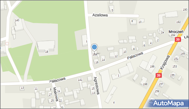 Mroczeń, Pałacowa, 16a, mapa Mroczeń