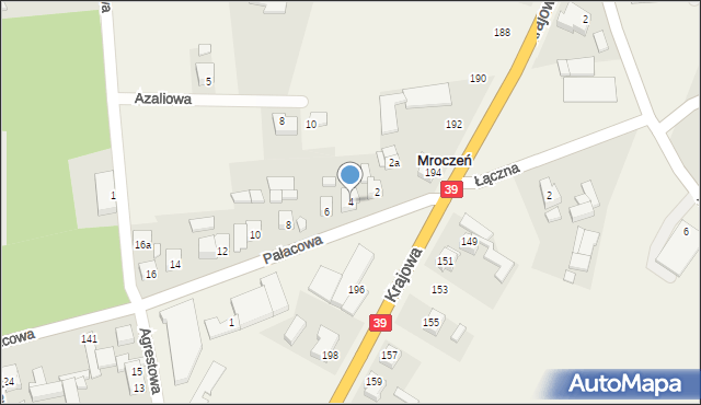 Mroczeń, Pałacowa, 4, mapa Mroczeń