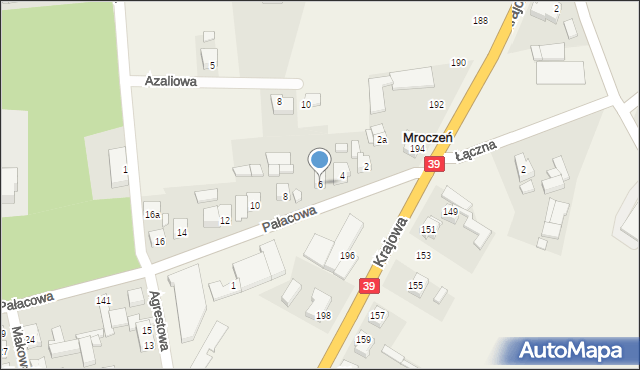 Mroczeń, Pałacowa, 6, mapa Mroczeń