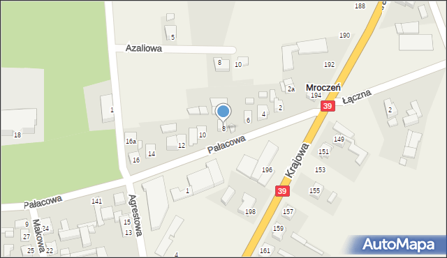 Mroczeń, Pałacowa, 8, mapa Mroczeń