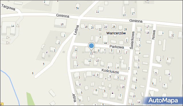 Mstów, Parkowa, 11, mapa Mstów