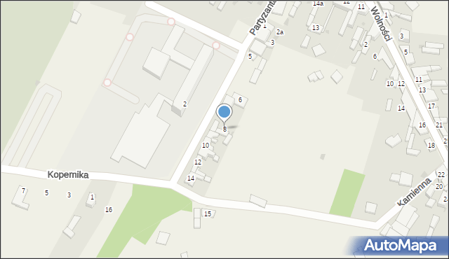 Mstów, Partyzantów, 8, mapa Mstów