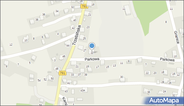 Myślachowice, Parkowa, 12, mapa Myślachowice