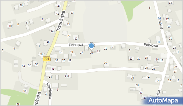 Myślachowice, Parkowa, 15, mapa Myślachowice