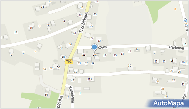 Myślachowice, Parkowa, 19, mapa Myślachowice