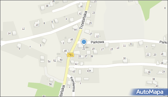 Myślachowice, Parkowa, 21, mapa Myślachowice