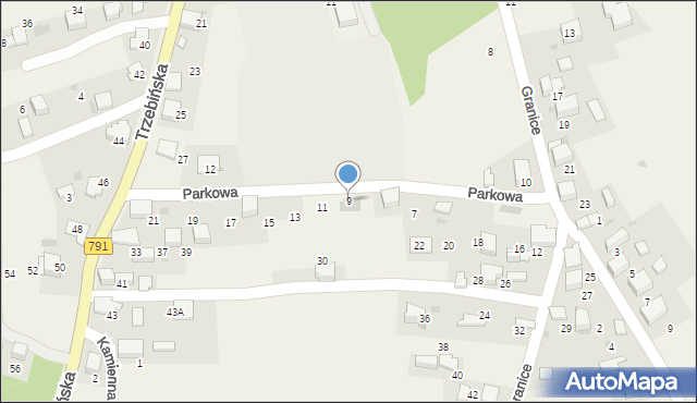 Myślachowice, Parkowa, 9, mapa Myślachowice