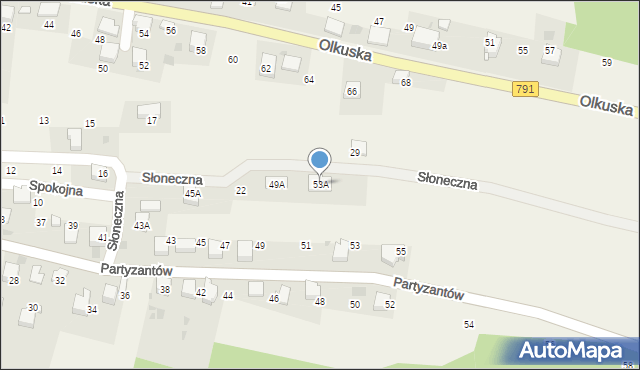 Myślachowice, Partyzantów, 53A, mapa Myślachowice