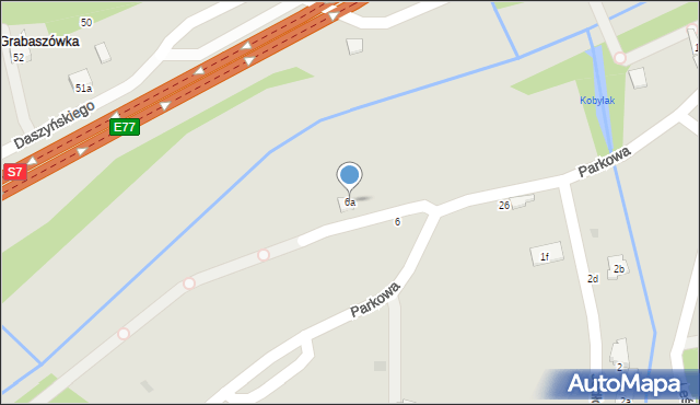 Myślenice, Parkowa, 6a, mapa Myślenice