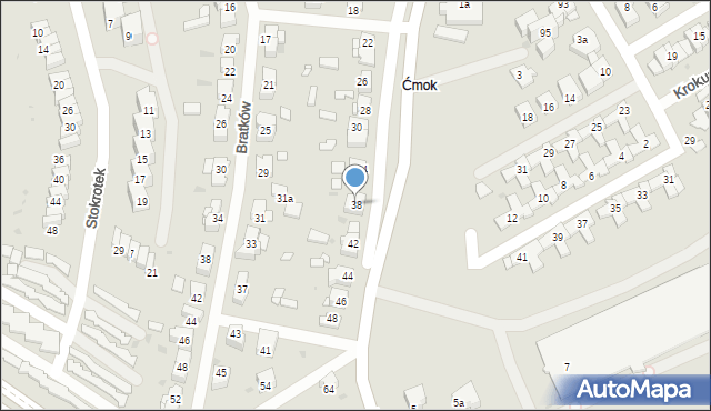 Mysłowice, Partyzantów, 38, mapa Mysłowice