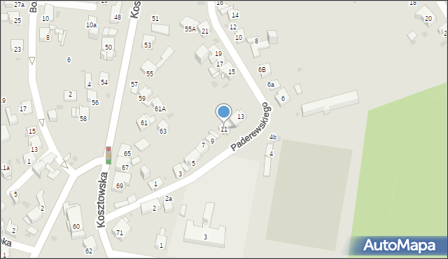 Mysłowice, Paderewskiego Ignacego Jana, 11, mapa Mysłowice