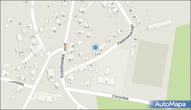 Mysłowice, Paderewskiego Ignacego Jana, 3, mapa Mysłowice