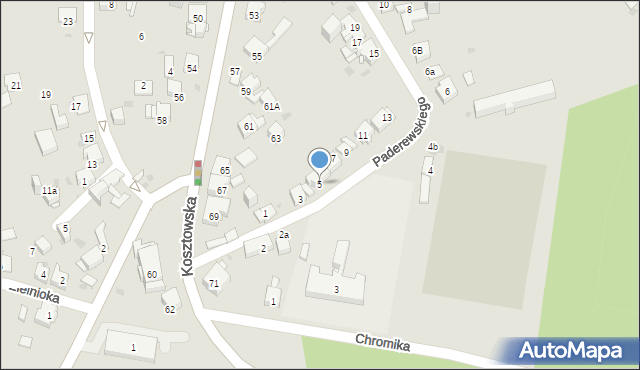 Mysłowice, Paderewskiego Ignacego Jana, 5, mapa Mysłowice