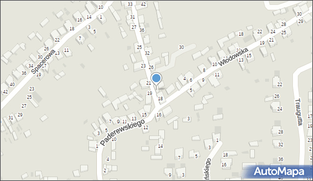 Myszków, Paderewskiego Ignacego Jana, 20, mapa Myszków
