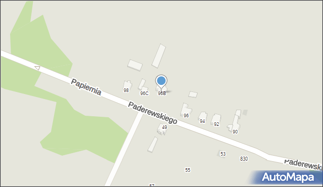 Myszków, Paderewskiego Ignacego Jana, 96B, mapa Myszków