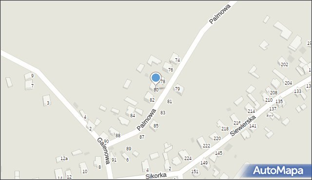 Myszków, Palmowa, 80, mapa Myszków