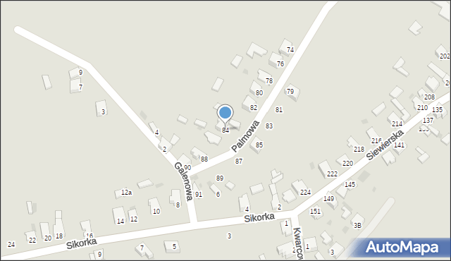 Myszków, Palmowa, 84, mapa Myszków