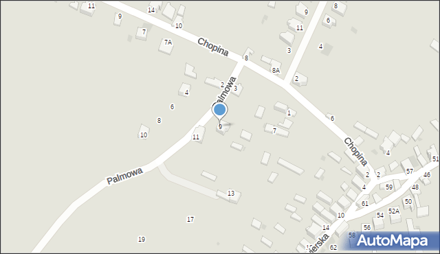 Myszków, Palmowa, 9, mapa Myszków