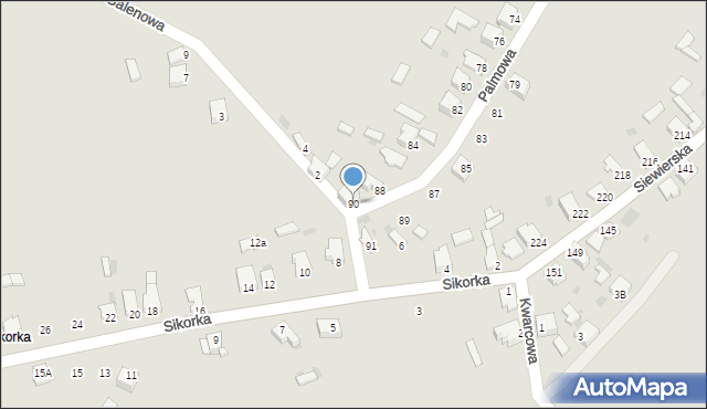 Myszków, Palmowa, 90, mapa Myszków