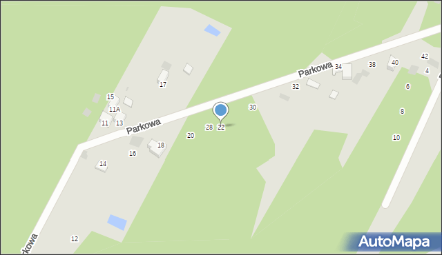Myszków, Parkowa, 22, mapa Myszków